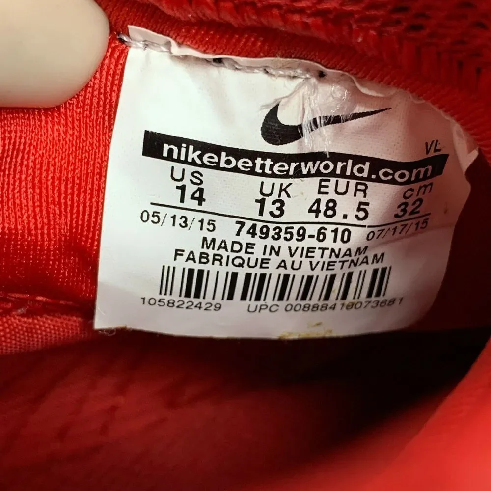Nike Air Huarache 2K Filth Elite Mid‎ Baseball Cleats Men's size 14 Red White